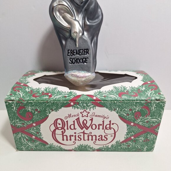 Ebenezer Scrooge Ghost Of Christmas Yet To Come Ornament Old World Blown Glass - Picture 12 of 16